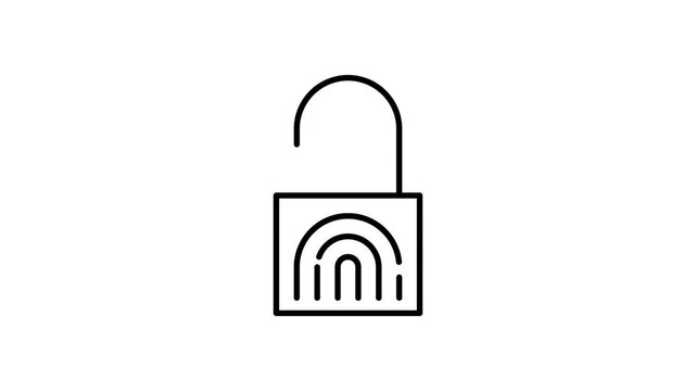 A yellow padlock featuring a fingerprint icon, symbolizing biometric security and access control.