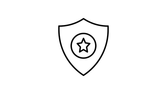 A green shield featuring a prominent yellow star in the center.