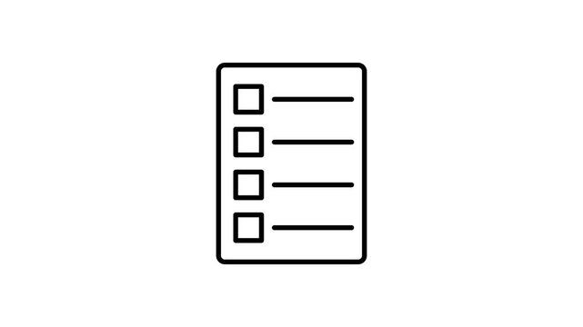 A white checklist displaying four lines for itemization or reminders.