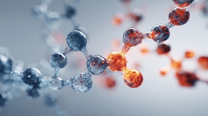 Abstract molecular structure visual representing scientific research and innovation