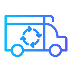 Circular Logistics Icon with Truck and Recycling Symbol