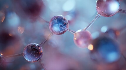 Molecular structure with interconnected atoms in a visually stunning macro view