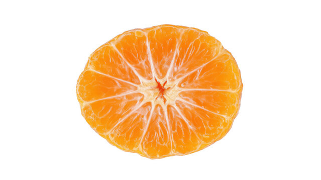 Colorful mandarin orange slice with texture, AI, PNG