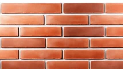 Brick wall on pristine white background texture classic brick wall surface contrasts with clean white space