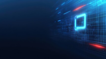 Abstract binary code pattern on contrasting blue and red field digital data stream overlay creates vibrant high tech background visual