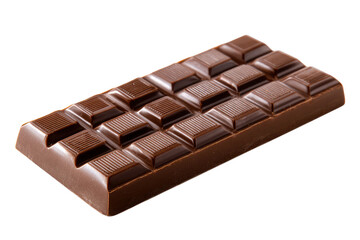 Obraz premium Dark chocolate bar with many squares for sweet treats and confectionery isolated on transparent background