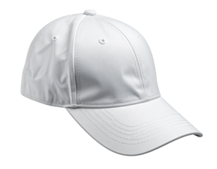 Baseball Cap Rotated Three-Quarter Angle Showing Front and Rear Panels, Isolated on Transparent Background