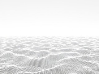 Digital waveform landscape with white background