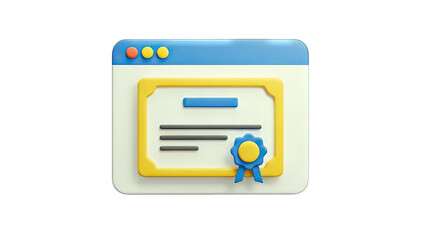 Fototapeta premium Online Certificate Awarded on a Webpage