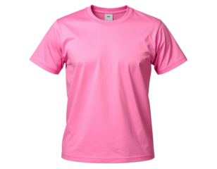 a pink t-shirt, front view, flat, no wrinkles, transparent background.