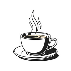 Steaming coffee cup sketch
