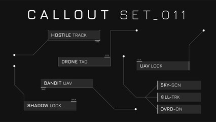 Callout Hud Set Displaying Tech Rectangle Tags For Stream
