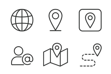 Contact Us Location Vector Icon Set For Website And Mobile Application