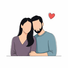 Fototapeta premium Loving Couple Embrace Together Feeling Happy.