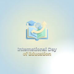 International Day of Education graduation cap and globe