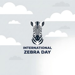 International Zebra Day creative animal logo design