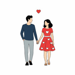 Young couple holding hands together.