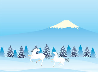 正月和風背景　2026年　午年