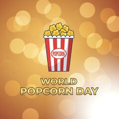 World Popcorn Day red striped box design