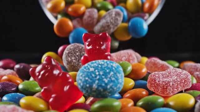 Colorful Candy Explosion - A Delightful Mix of Sweets and Treats.