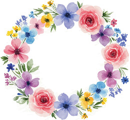 Watercolor floral collection bundle. Mega set of hand painted roses, sunflowers, orchids, hydrangea, lilies, and garden wildflowers isolated on white background.