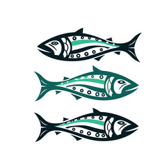 Stylized Abstract Fish Vector Illustration Set