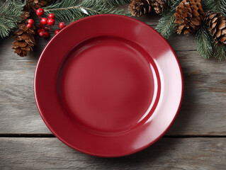 Empty Plate on Holiday Background