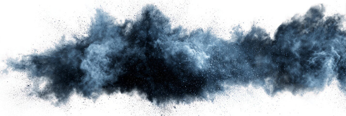 Colorful powder and smoke explosion clouds isolated