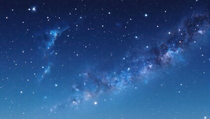 Obraz premium Stunning Milky Way Galaxy with Bright Stars and Cosmic Dust in Deep Blue Night Sky.