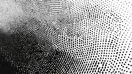 Abstract black and white halftone radial pattern design
