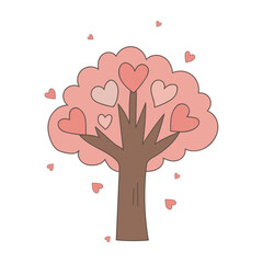 Heart Tree for Valentines Day Love and Romance Concept