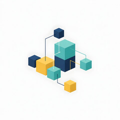 Obraz premium 3D Cubes Data Visualization Blocks Structure.