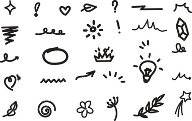 Fototapeta premium Hand Drawn Doodle Icons Set.