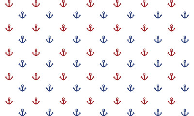 赤と青の線がスムーズなレトロな錨マークのパターン模様