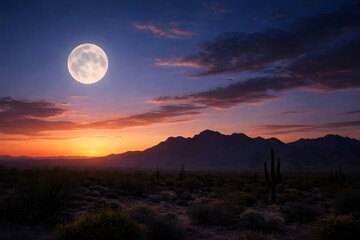 sunset over the mountains