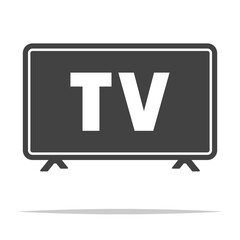 Flat screen tv icon transparent vector isolated