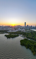 Obraz premium Aerial Photography of China Resources Building Talent Park in Nanshan District, Shenzhen, Guangdong Province