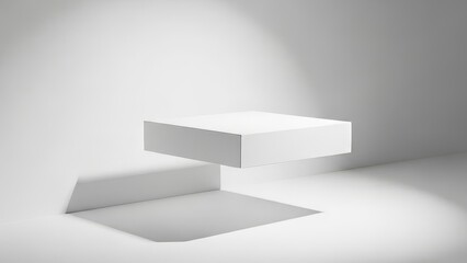 Fototapeta premium White Platform Product Display Minimalist Studio Background