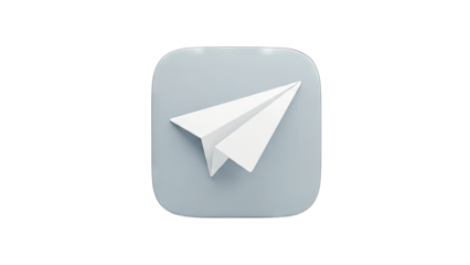 Paper Airplane Icon on a Rounded Square Background