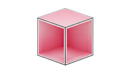Pink Cube Shelf Isolated on White Background