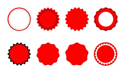 Special offer price tag. Supermarket promotional badge. Vector sunburst icon. red shopping labels collection. Sale or discount sticker.