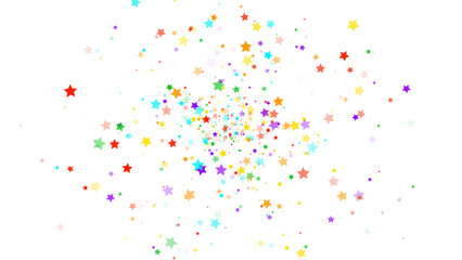 colorful confetti stars explosion isolated on transparent background, png birthday party celebration social media overlay design element
