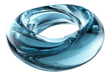 Abstract blue liquid ring shape