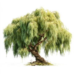 Lush Weeping Willow Tree with Hanging Branches