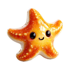 Cute Cartoon Starfish with Glossy Texture