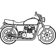 Obraz premium Vintage Motorcycle Line Art.