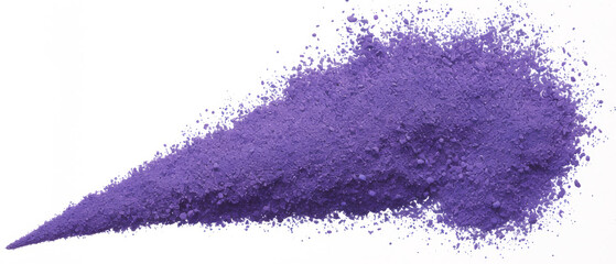 Purple crushed pigment powder explosion isolated