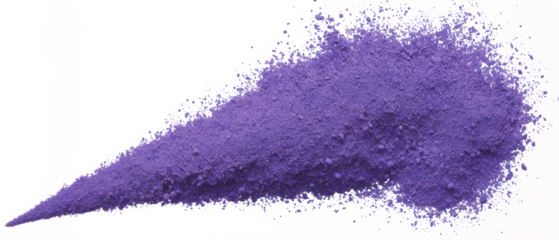 Purple crushed pigment powder explosion isolated