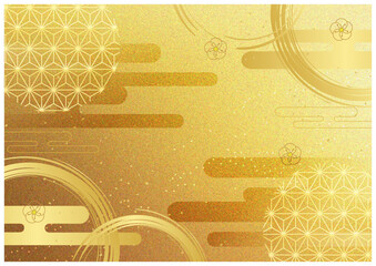 和柄と金箔背景