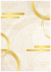 和柄と和紙背景